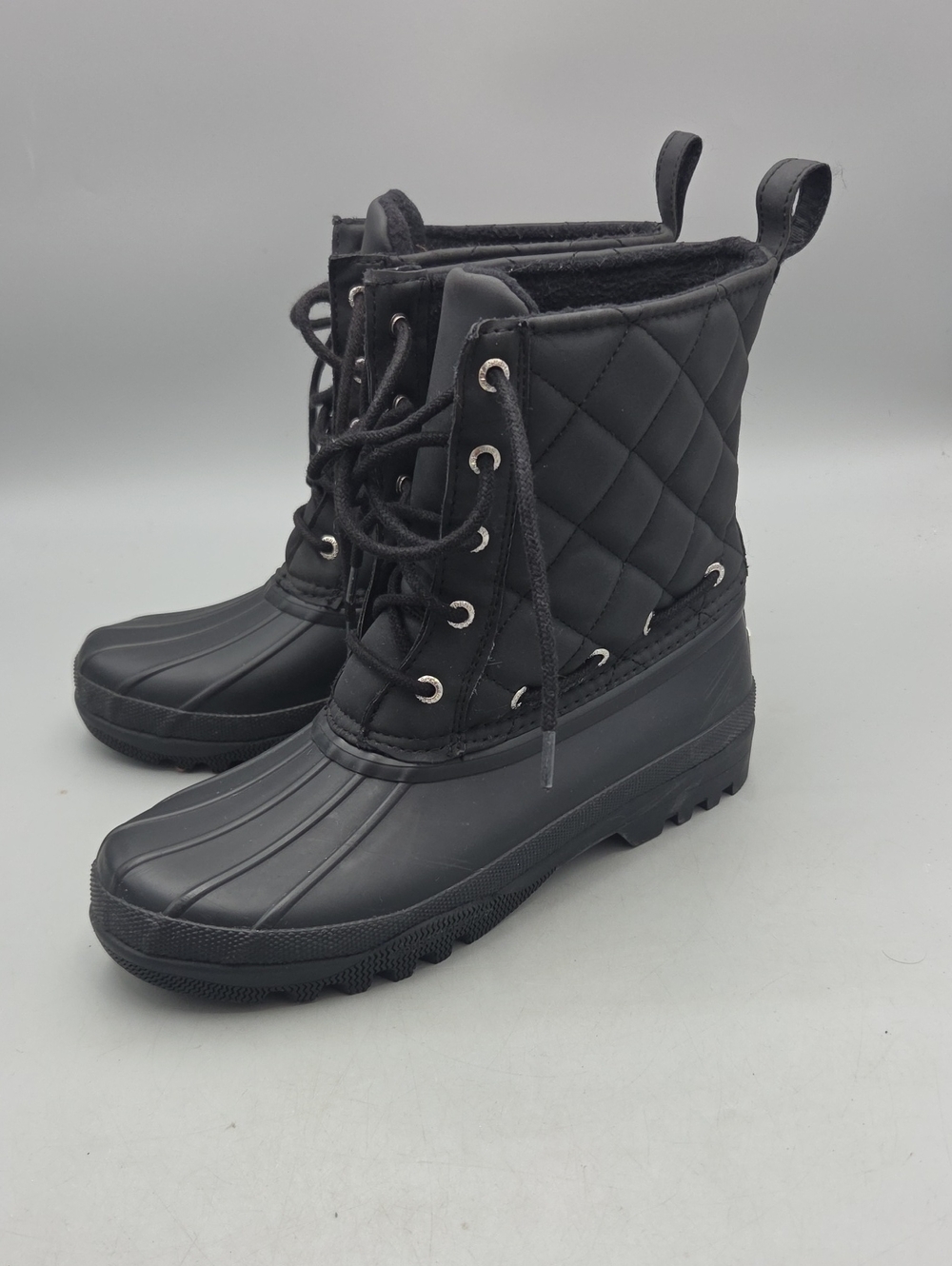 Sperry Women’s Black Winter Rainboots Quilted Women 7 Waterproof Rubber Boots